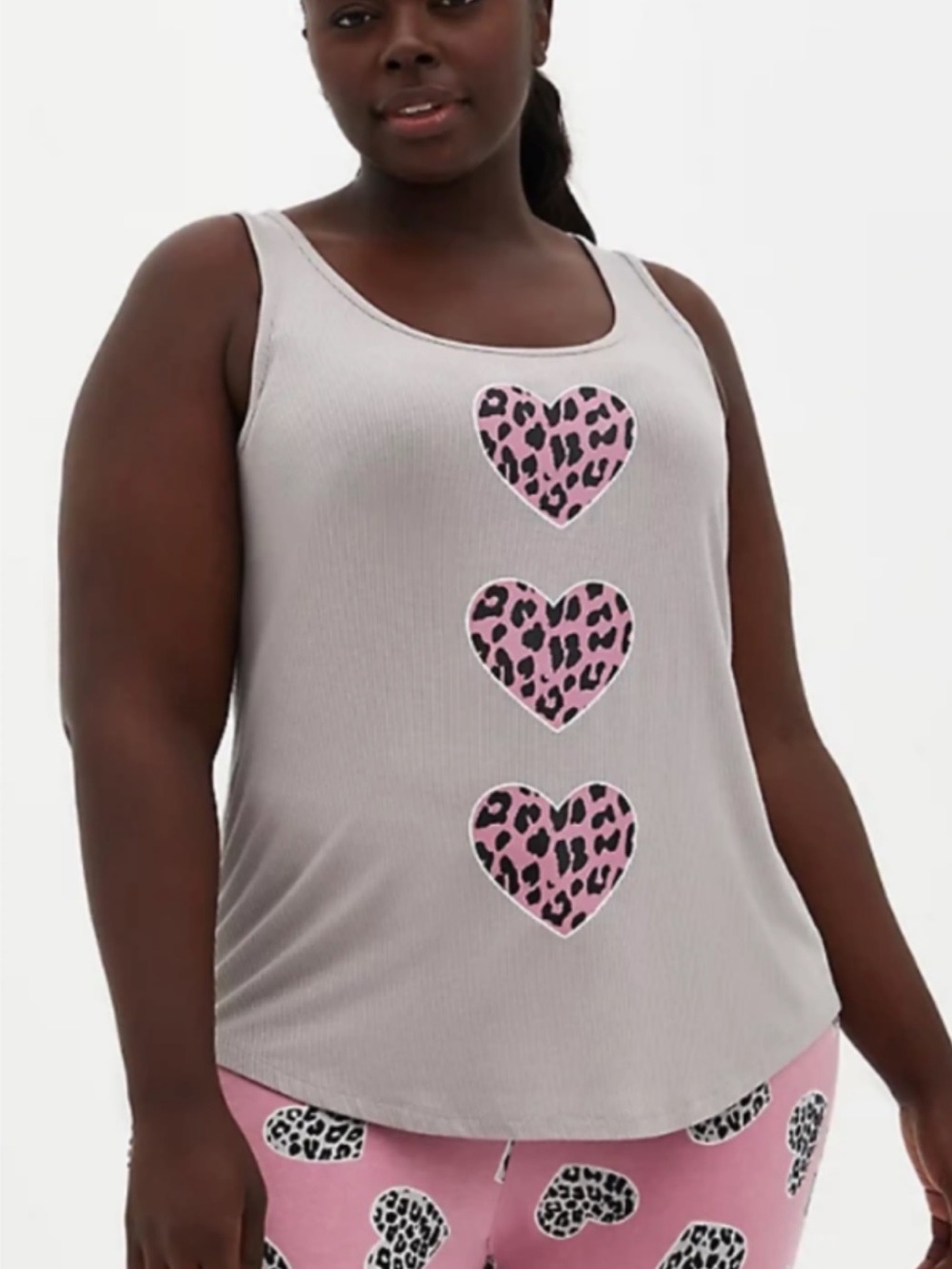 Torrid leopard hearts sleep tank plus size 1x